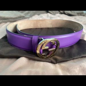 purple GUCCI belt